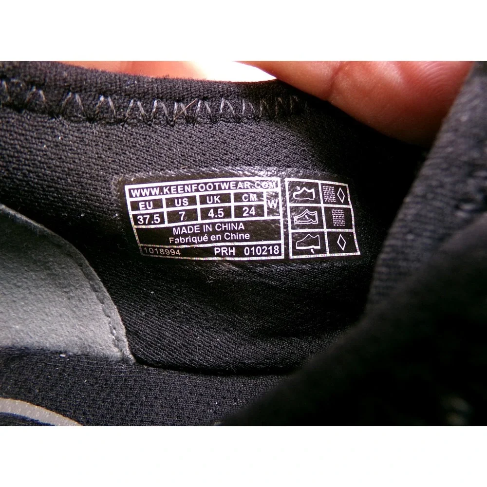 Keen Hush Knit Trail Shoes Womens Black Gray Size 7 Hiking Lace Up Low Top